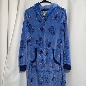 Lilo & Stitch Hooded One Piece Disney Adult Costume Blue Pajamas Size Medium
